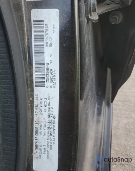 2013 Dodge Avenger Sxt z USA, uszkodzony, nr VIN 1C3CDZCBXDN620709